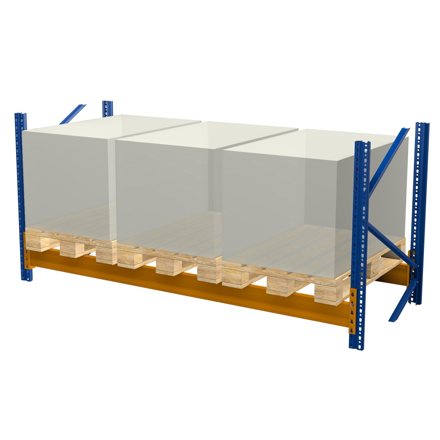 Mini rack à palettes de 2,5 m x 2 m (LxH) avec 2 niveaux pour 6 emplacements